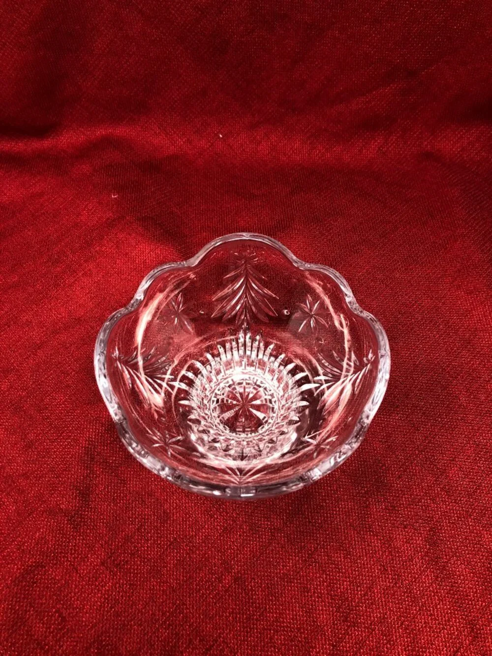 Vintage Mikasa Christmas Tree Night Footed Glass Bowl – 1990s Clear Glass Servin